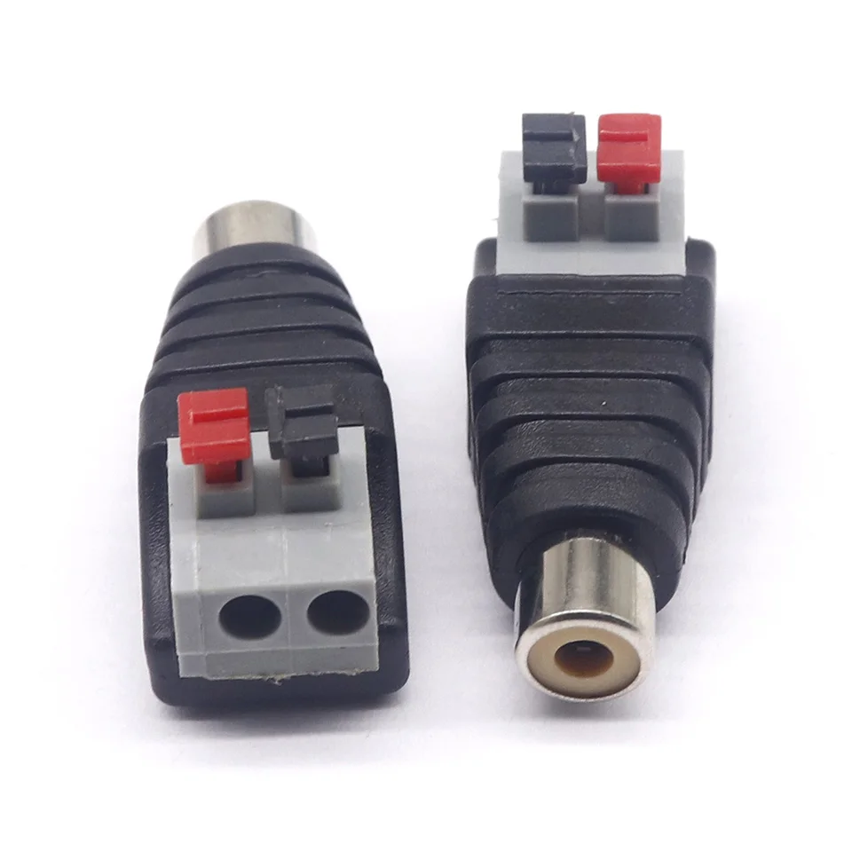 5pcs RCA male/female push-clamp type solderless RCA lotus head push-to-connect AV lotus spring universal terminal