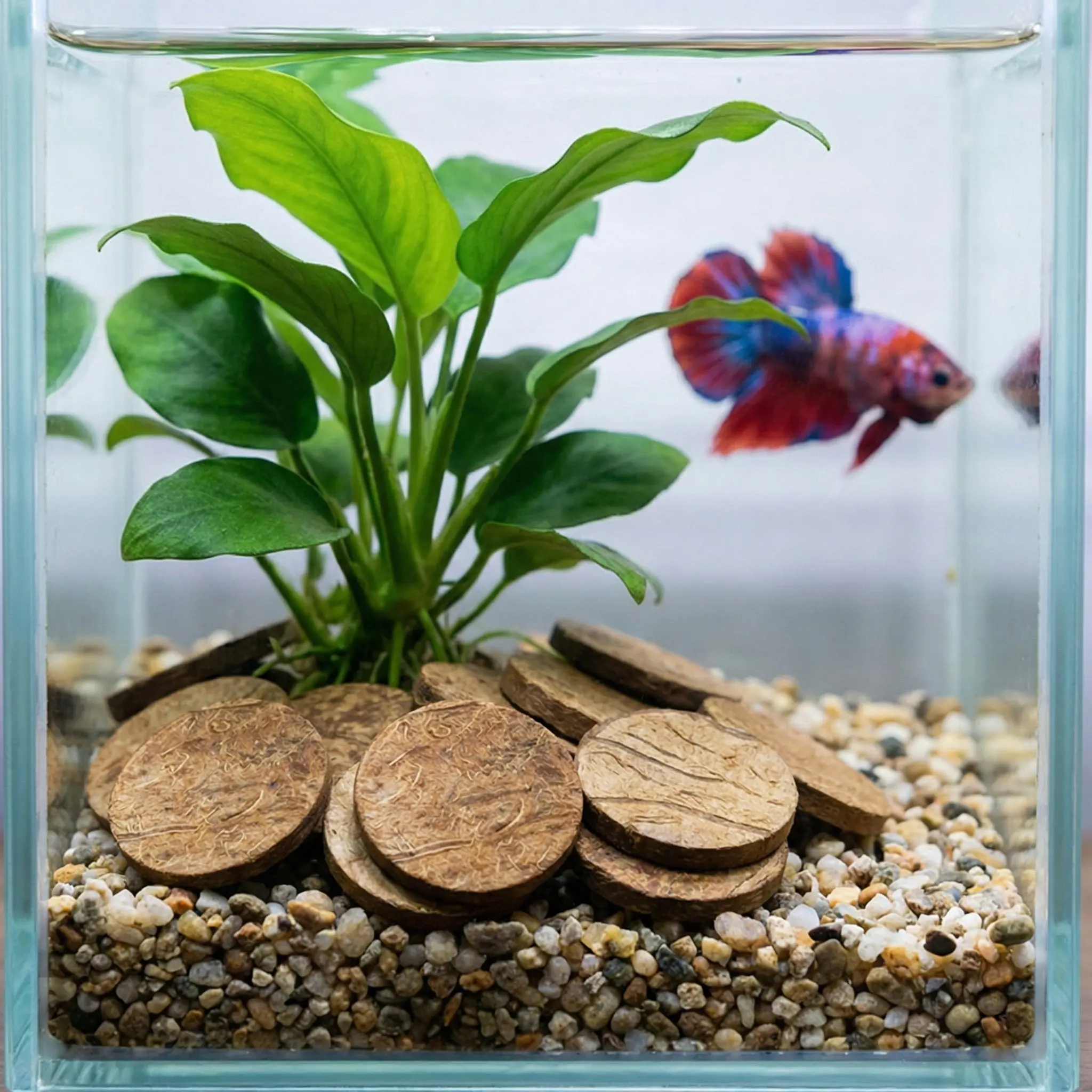 50Pcs Fine Crafted Coconut Shell Discs Safe Non Tank Decoration Aquarium Landscape Ornament Rustic Landscaping