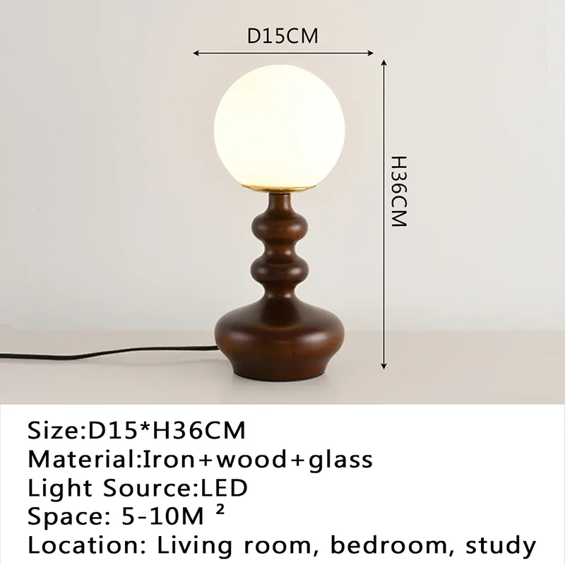 AOSONG Contemporary Table Lamp Retro Creativity Living Room Study Villa Hotel Bedroom LED Bedside Desk Light
