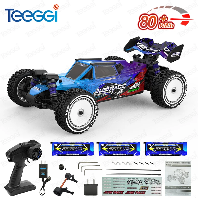 Teeggi WB12 PRO 1/12 4WD Hochgeschwindigkeits-RC-Offroad-Auto 80KM/H Bürstenloser Motor 3S RC-Truck Drift-Rennwagen Spielzeug für Kinder Geschenke