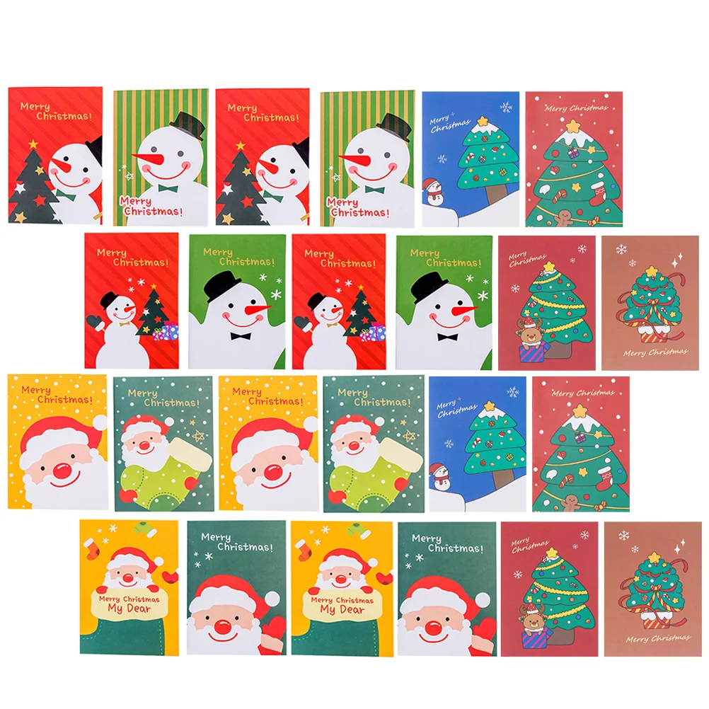 

24 Pcs The Notebook Christmas Pocket Writing School Notepad Cute Office Cartoon Xmas Appearance