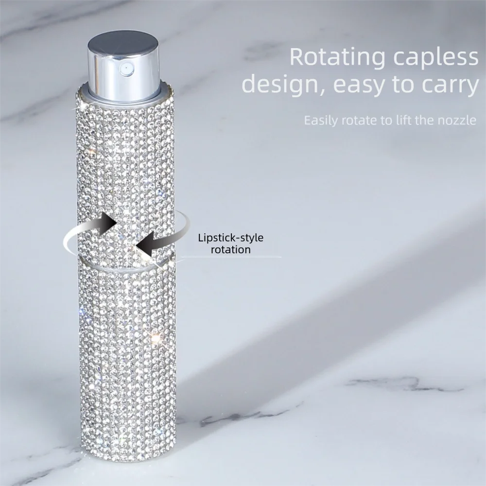 Neue tragbare Sprühflasche voller Strass nachfüllbare Duftpumpe 10 ml Parfümzerstäuberflasche für Reisen