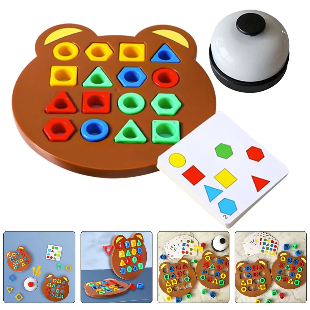 เกมกระดานรูปทรงเรขาคณิต 1 ชุดสำหรับเด็กวัยหัดเดิน ของเล่นเพื่อการศึกษาการจับคู่สี กิจกรรมการเรียงลำดับสำหรับเด็กอายุ 1-3 ปี ต้นวัย