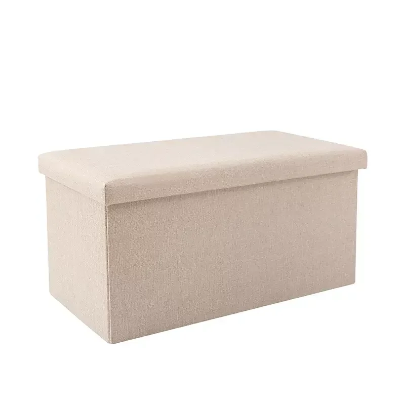 Stool with storage space, foldable chest, additional seat, footrest, toy box