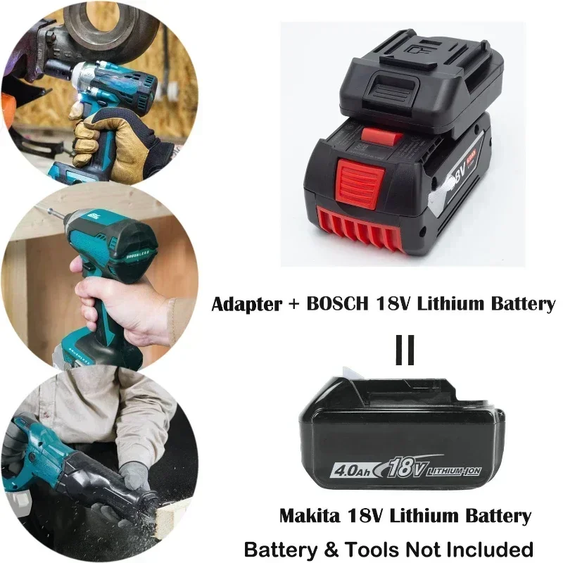Imagem -03 - Adaptador de Bateria para Conversor de Ferramentas sem Escova de Íon de Lítio Bosch para Makita 18v com Usb e Luz Led Não Inclui Ferramentas e Bateria