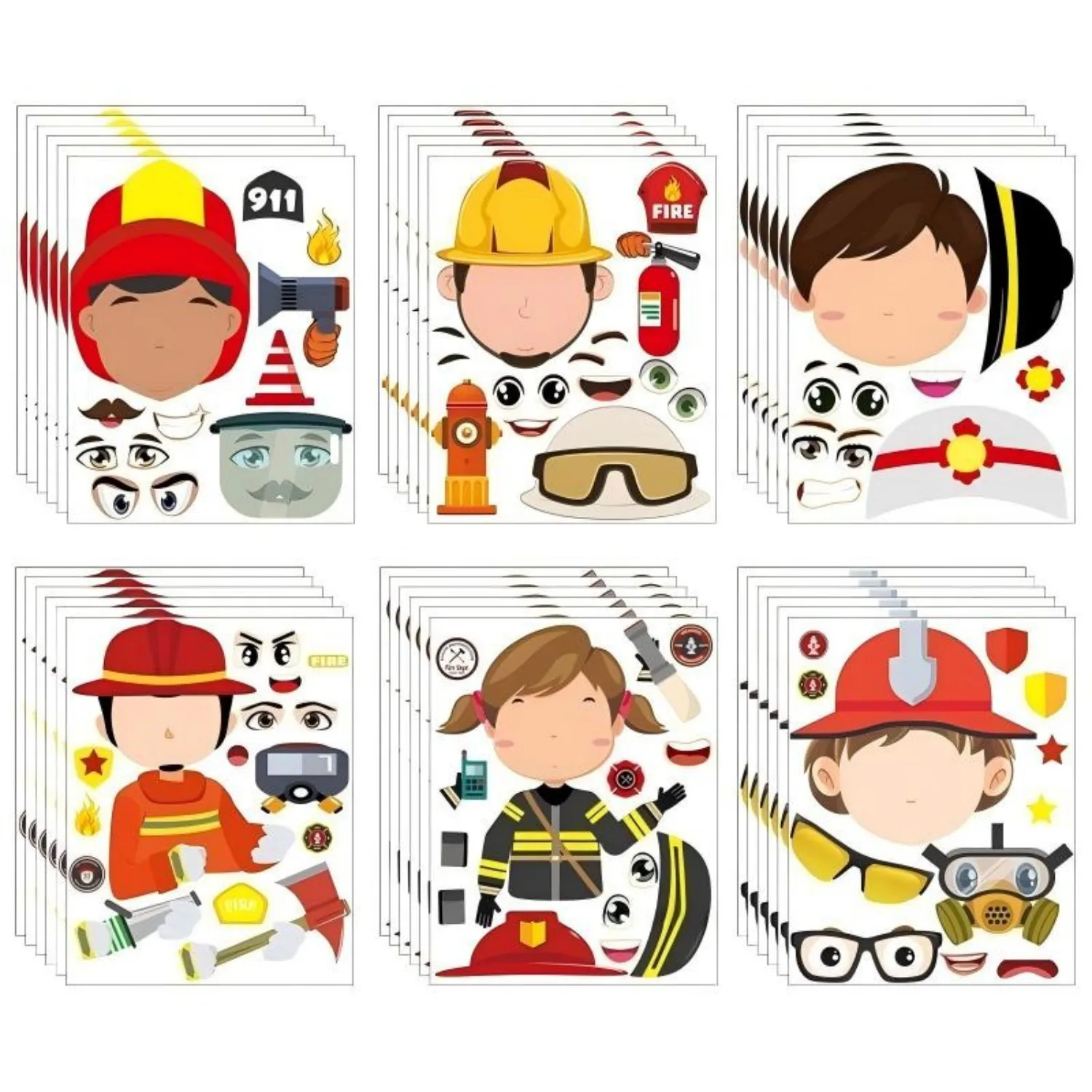 36 Sheets DIY a Face Stickers Crafts Kit for Back to School Handmade Class Kids Favors Interactive Game Decals Toy