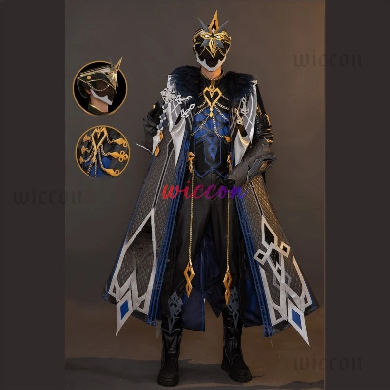 High Quality Genshin Impact II Capitano Cosplay Costume The Captain Cape Adult Unisex Uniform Robe Customized Halloween Outfit