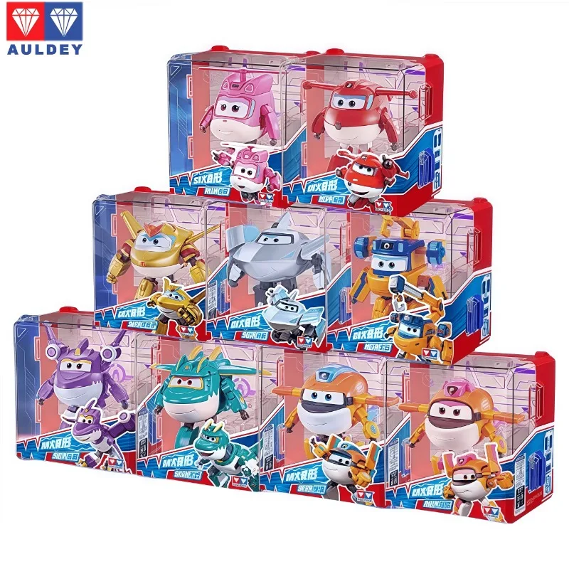 Auldey Super Wings Jett Dizzy Golden Boy Tino Traver Marty Taki Tiki Sally Robot Transformable con Hangar Playset juguete para niños