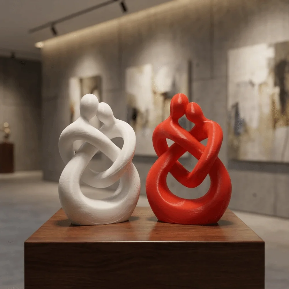 Abstract Design Hugging Statue Romantic Plastic Kiss of Love Figurine Creative 3D Printed Figure Wedding Decoration
