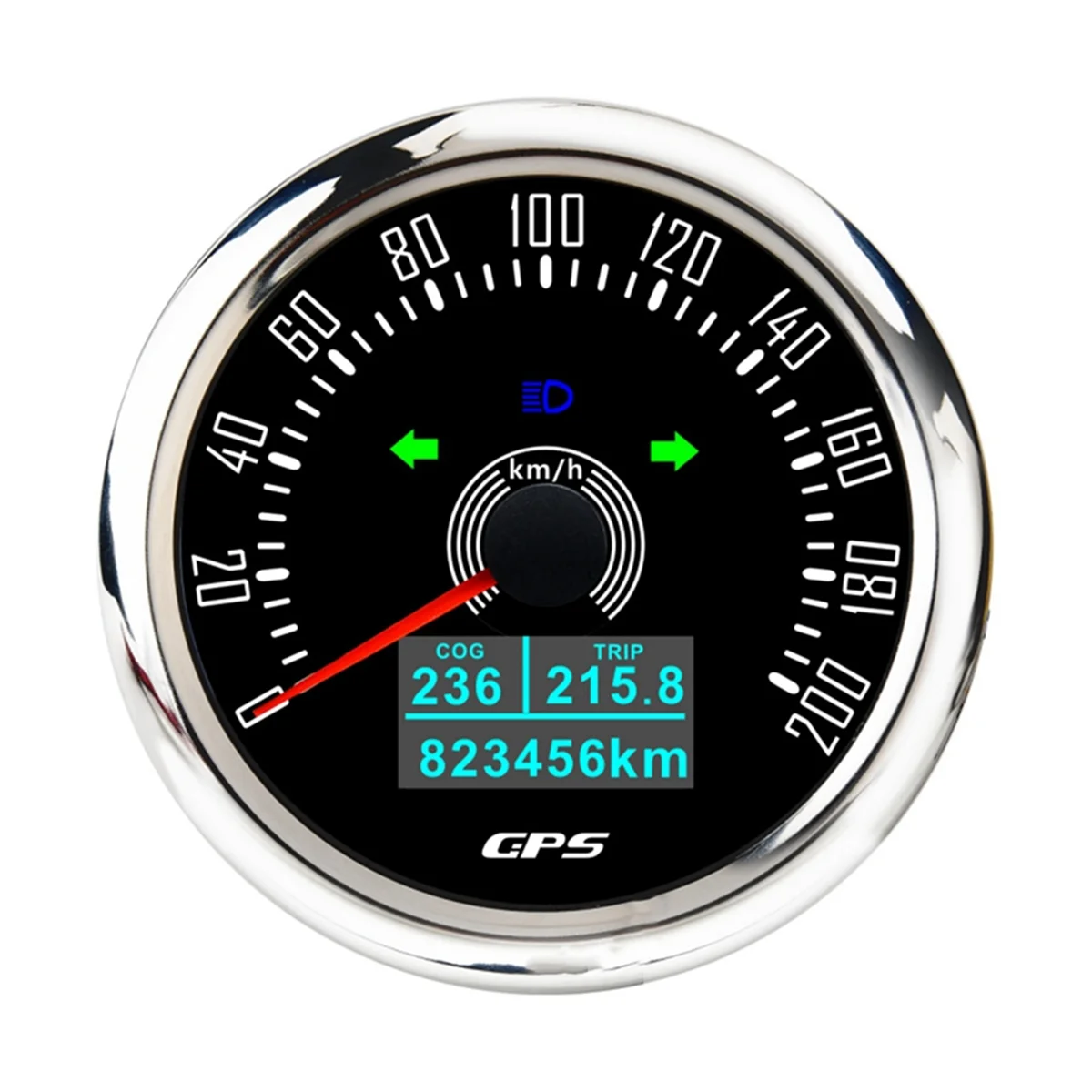 

85 мм GPS-спидометр с GPS-антенной, 7 цветов, подсветка, цифровой светодиодный датчик одометра для 12V24V, автомобиля, лодки, морской пехоты 0-200KMH, A