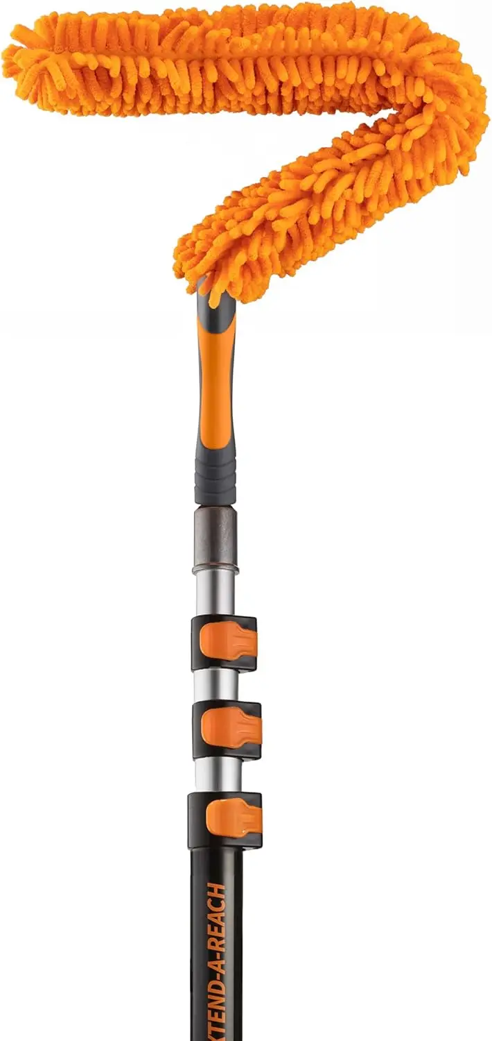 

Очиститель для потолочных вентиляторов с удлинителем 4-14 футов, гибкой щеткой и микрофиброй для легкой уборки пыли