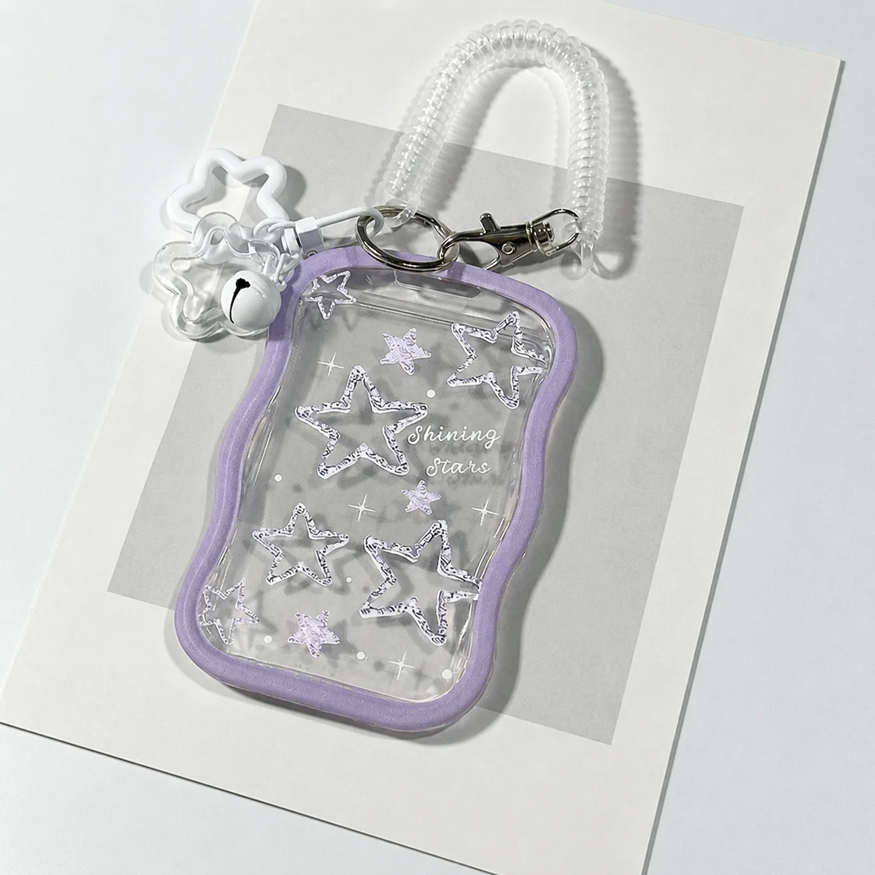 Star Print Card Holder Plastic Card & Id Holder Bus Pass Card Holder Cute For Campus Life Bag Charm