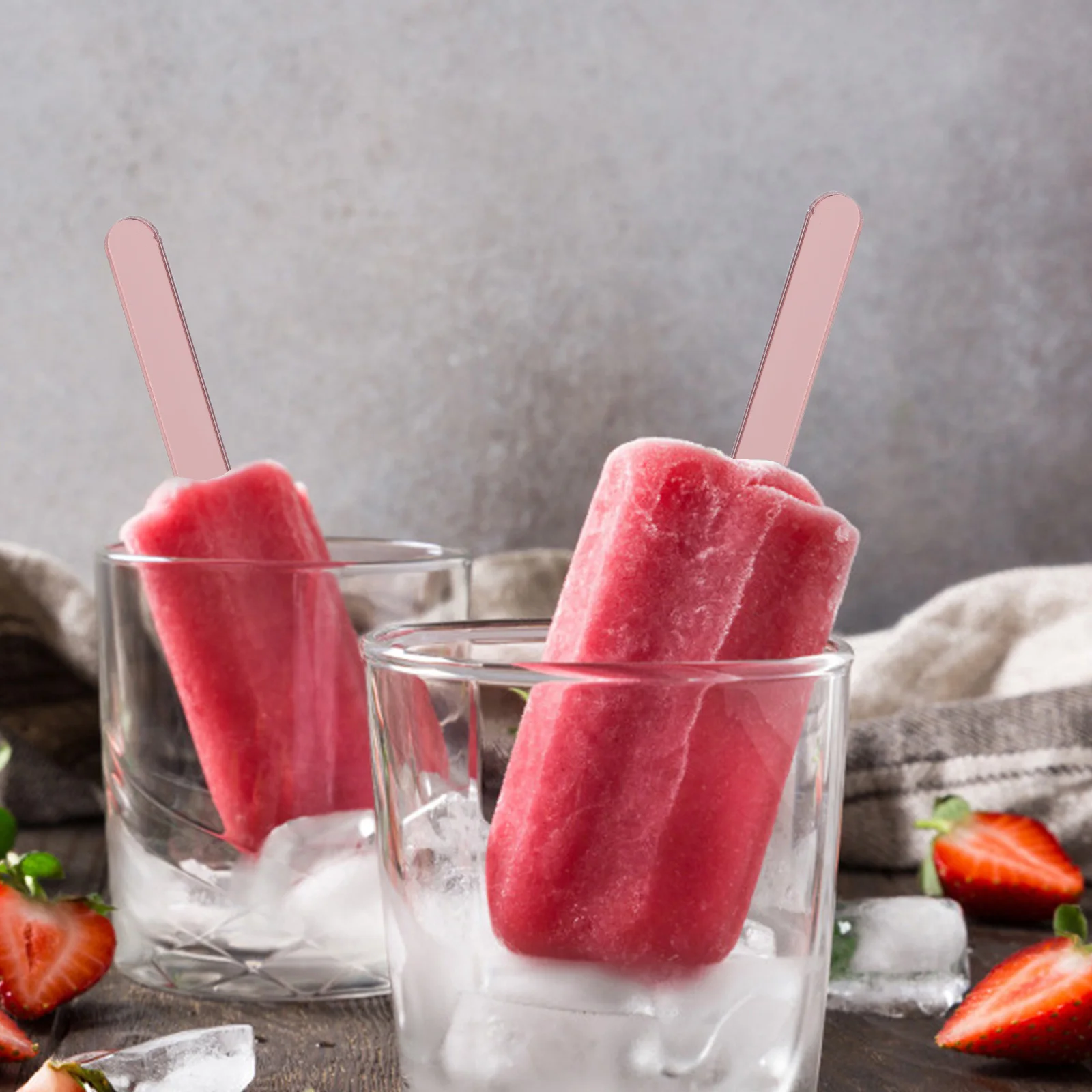 

50Pcs Acrylic Ice Pop Sticks Reusable 4.5 Inch for DIY Cake Pops Candy Making Craft Sticks Stick for Ice Cream