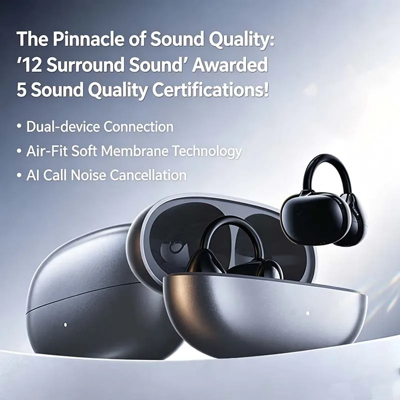 REMAX OWS-19 Open Ear Clip Wireless Earbuds Comfortable Wear Music & Call Headphones