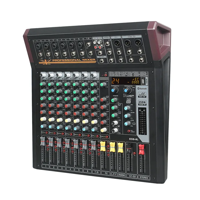 TKG EOS-8USB professional audio performance stage passive karaoke 8 channel sound mixer