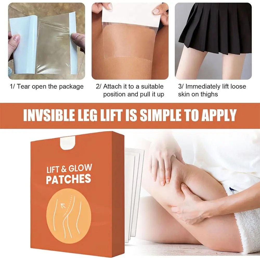 

10PCS New Invisible Thigh Lift Tape Waterproof Sweat-Proof Lift and Glow Patches Body Tape for Women