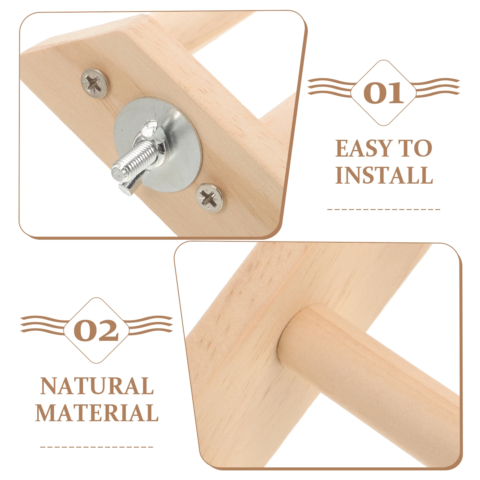 

Natural Wood Parrot Stand Climbing Ladder Bird Perch Cage Accessory for Budgie Finch Macaw Perches Bird Toys Cockatiel Toys