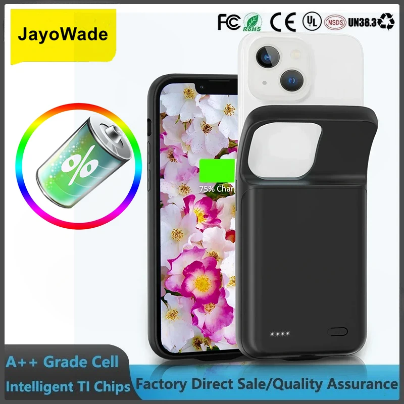 10000mAh Travel Power Case for IPhone 13 Pro Max Battery Charger Silicone Rubber Battery Bank Compatible with 13Pro Max 13 Mini