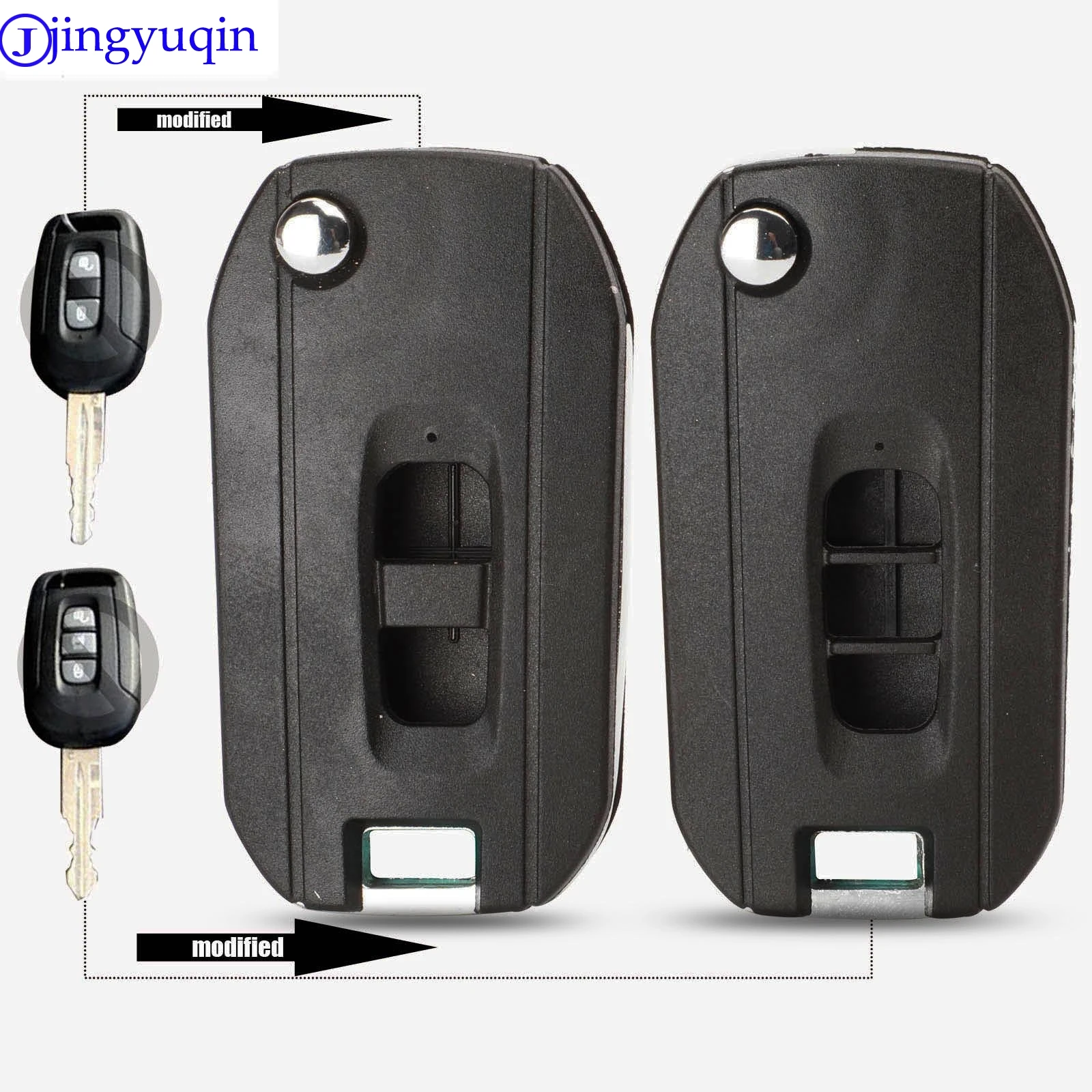 jingyuqin Folding Car Key Case 2/3 Buttons Remote For CHEVROLET CAPTIVA Car Key Modified Blank Key Shell Cover