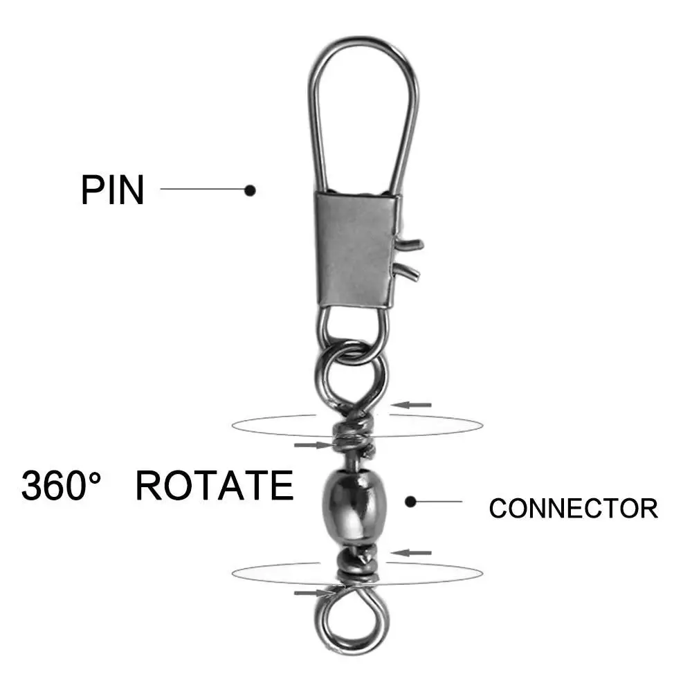 Fishing Bearing Lure Tackle Mixed Size Fishing Tool Fishing Connector Fishing Connector Pin Barrel Rolling Solid Rings Swivel