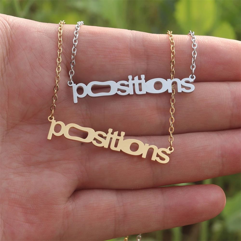 أريانا-قلادة الفولاذ المقاوم للصدأ بسيطة للنساء ، مجوهرات أريانا ، شكرا لك ، اكسسوارات الموضة ، المشجعين