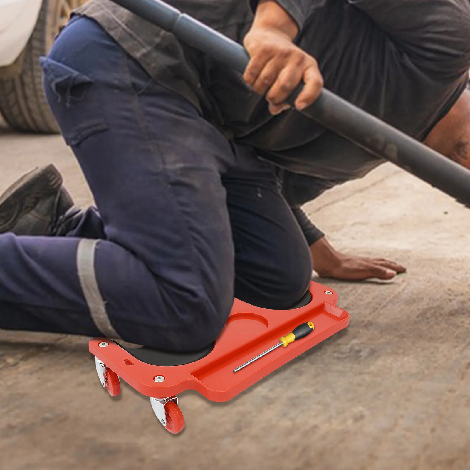 

Rolling Knee Dolly Pads With Wheels Creeper Tile Work Floor Construction Tool for Auto Repair Flooring Garage Use