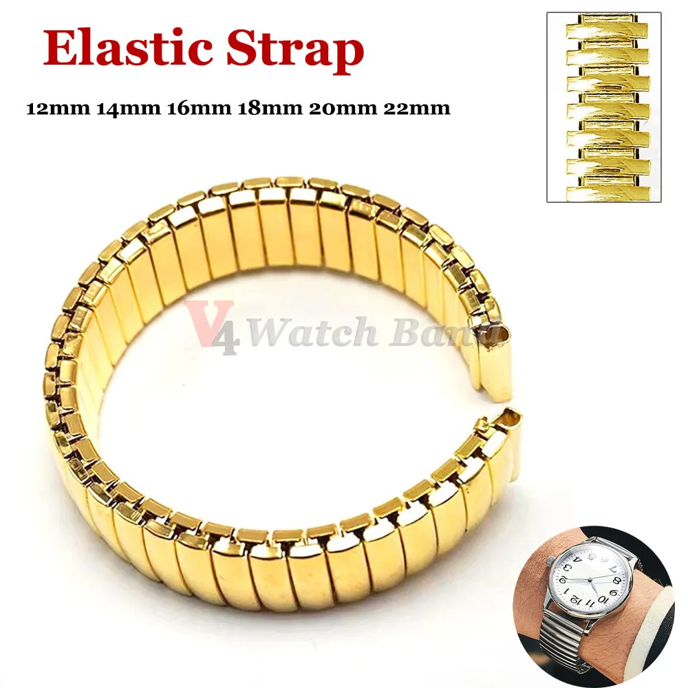 

Elastic Strap 12mm 14mm 16mm 18mm 20mm 22mm Stretch Expansion Metal Watch Band Stainless Steel Wristband Men Women Accessories