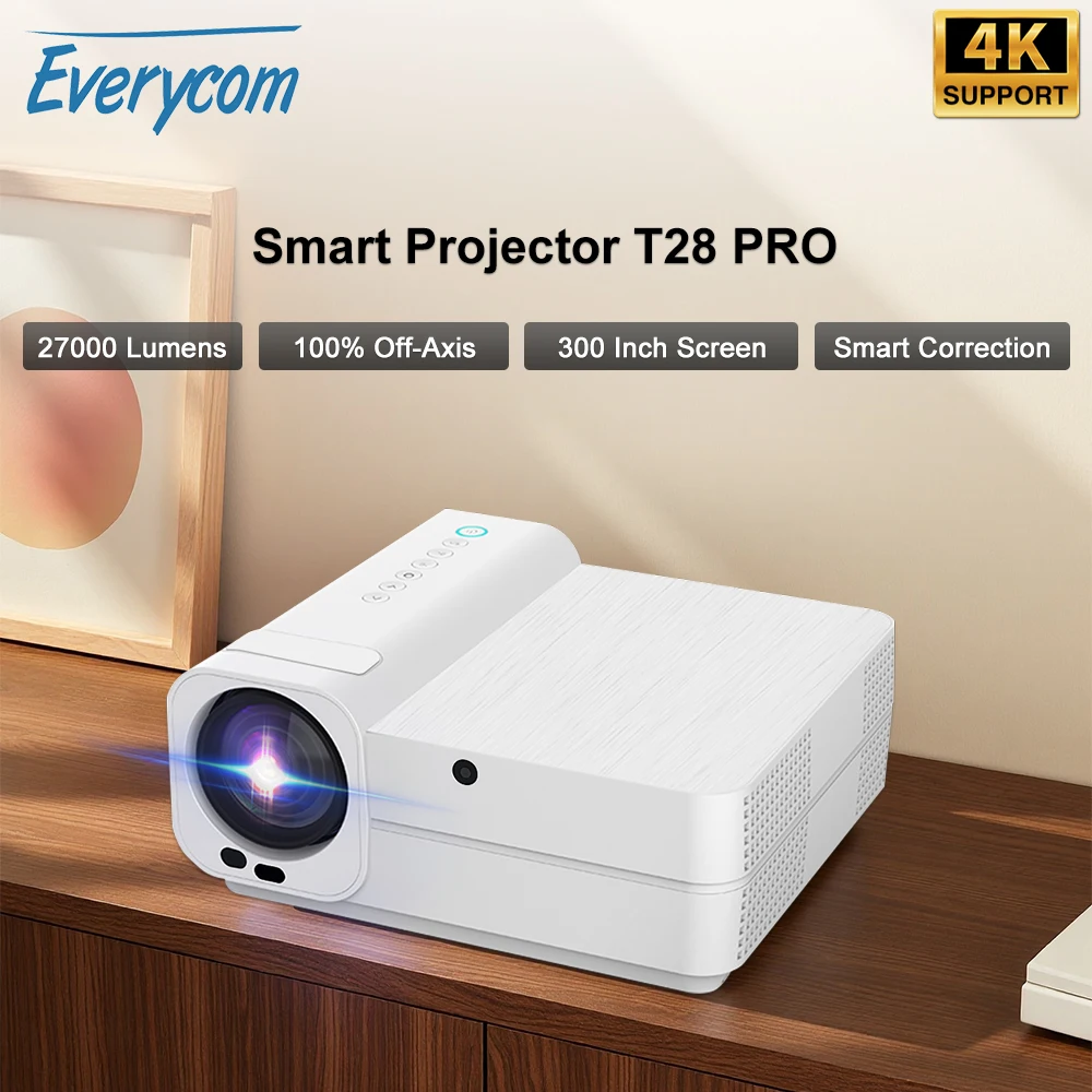 Everycom Light Unicorn T28 PRO Full HD 1080P Projector 4K Support LED Video Projector 5G Wifi Android Smart Home Theater