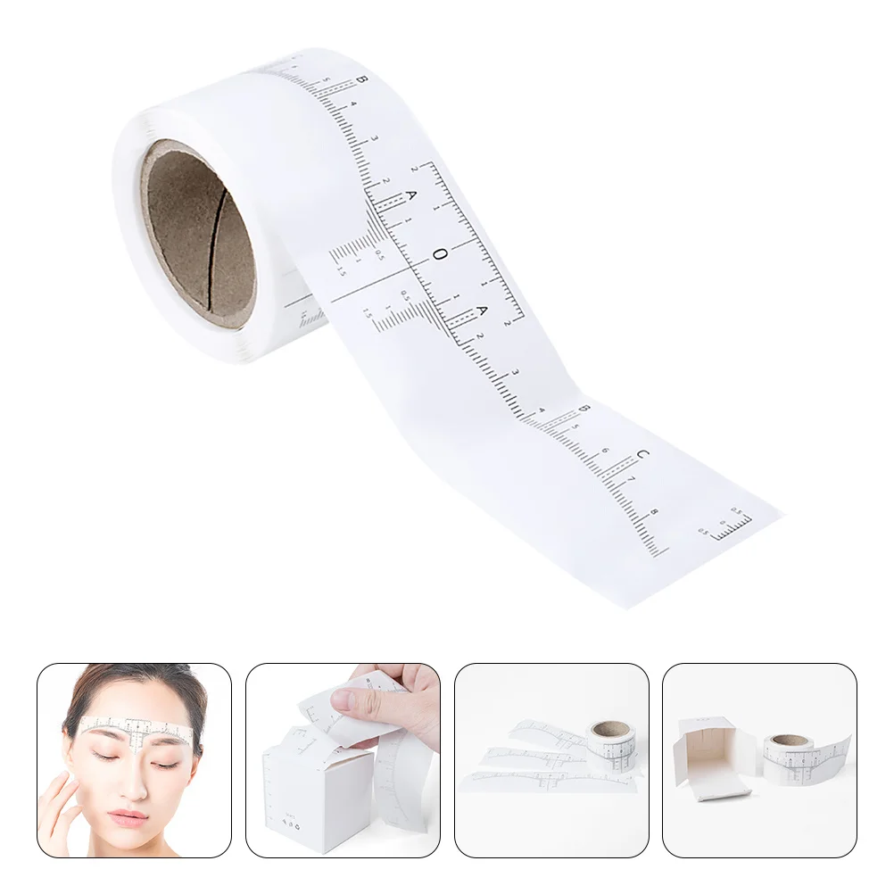 

1 Roll Disposable Eyebrow Scale Ruler Sticker White Adhesive Brow Ruler Makeup Accessory Eyebrow Guideline Brow Measurer
