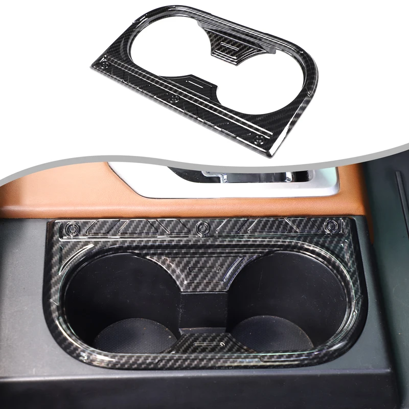 

1Pcs ABS carbon fiber For Toyota Tundra 2014-2021 car central control water cup holder decorative frame sticker accessories