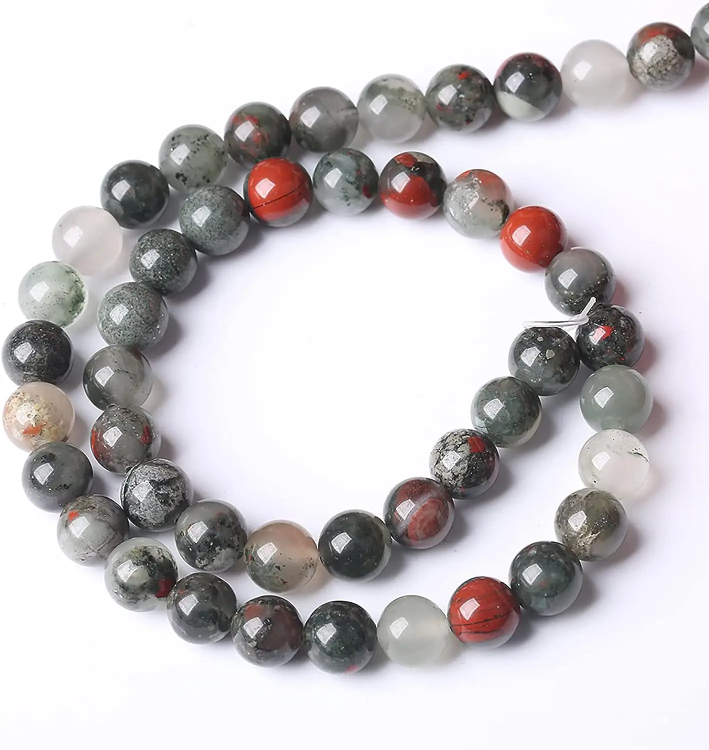 Natural African Blood Stone Beads Crystal 6 8 10mm Gemstone Round Energy Healing Loose For Jewelry Making DIY Bracelet Necklace