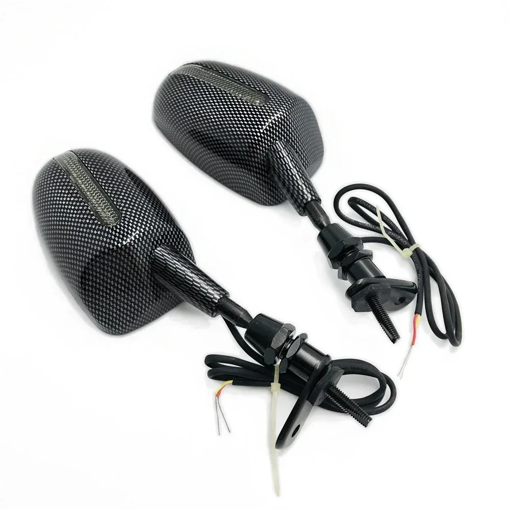 

Motorcycle LED RearView Mirrors for Harley Davidson Kawasaki Ninja Yamaha YZF Honda Bikes W/ 6MM Thread