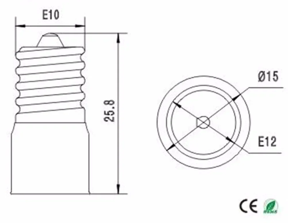 6pcs E10 to E12 Light Socket adapter E10 to E12 Candelabra lamp holder converter,Install E12 Candle Lamp into E10 Socket