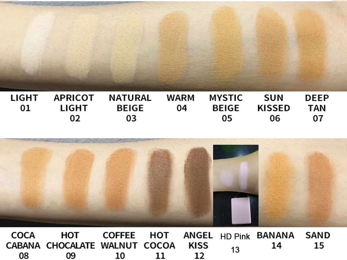Vegan Makeup HD Pressed Powder Private Label Nude Contour Matte Concealer Compact Powder with Puff Custom Logo Wholesale