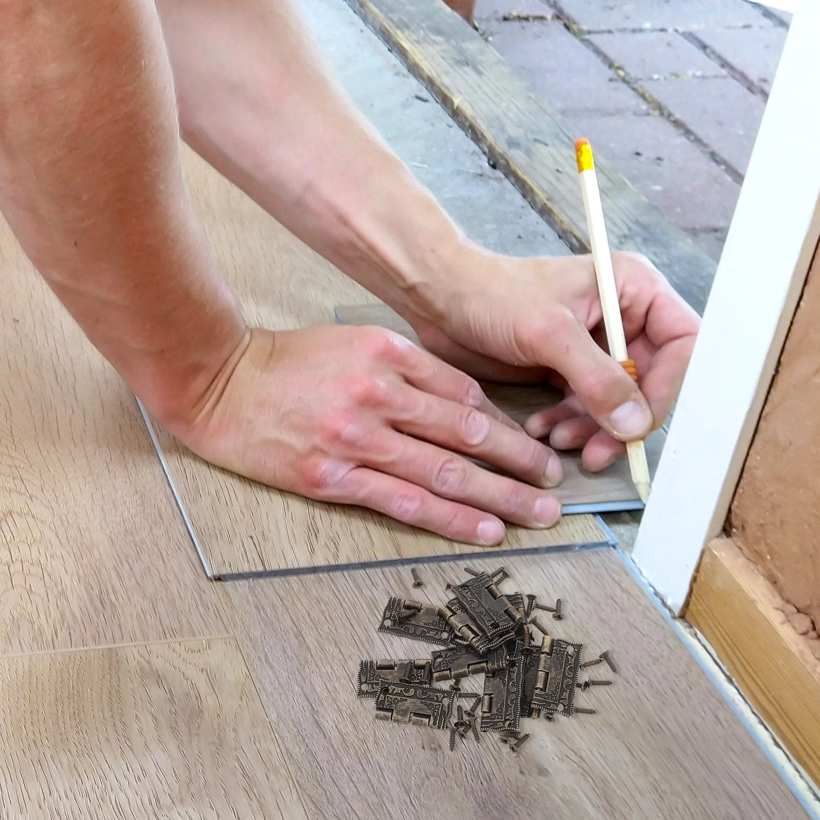 

10 Pcs Gift Box Hinges 26x23MM Vintage Cabinet Door Hinges for Wooden Boxes Jewelry Hardware Strong Furniture