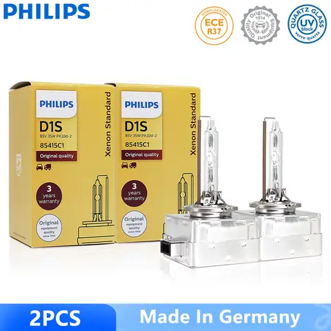 Philips Xenon Original D1S D2S D2R D3S D4S Standard 35W 4200K White Car HID Headlight Germany Bulb Replace High Low Beam Pair 10 best sales xenon hid - №8