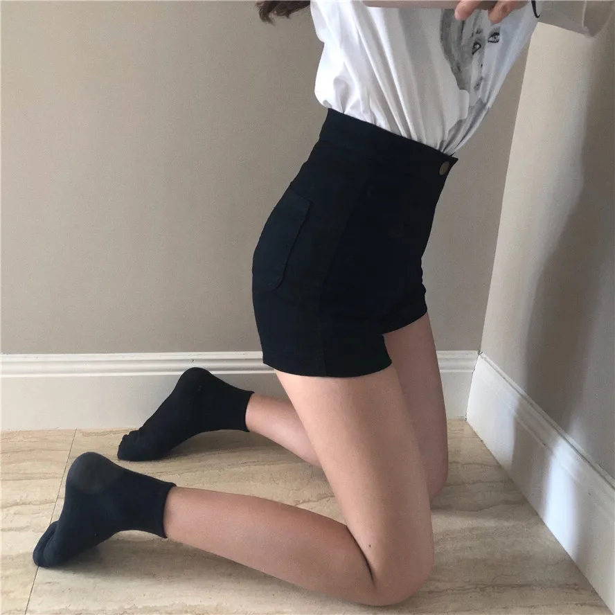 High Waist Black Jazz Dance Hip Hop Elastic Shorts Women's Butt Covering AA Pants Slimming Versatile Short Shorts
