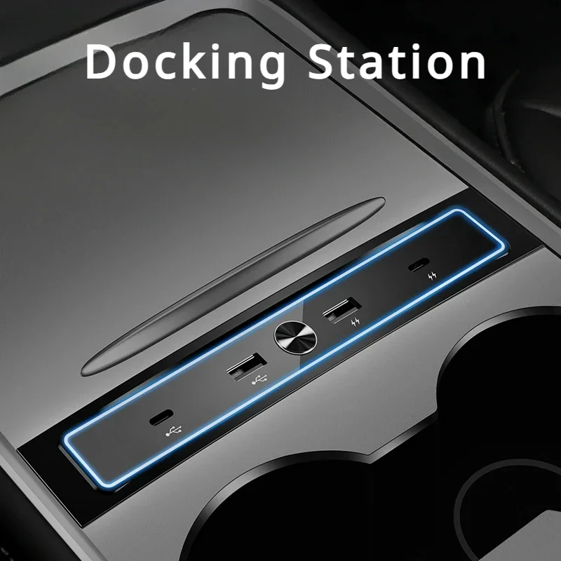 Per Tesla Model 3 Y Docking Station 2 in 4 caricatore rapido convertitore di estensione 27W adattatore per Console centrale Hub USB intelligente per