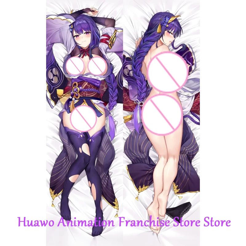 Dakimakura Anime Raiden Shogun Genshin Impact Double Sided Print Life-size Body Pillow Cover Decoration