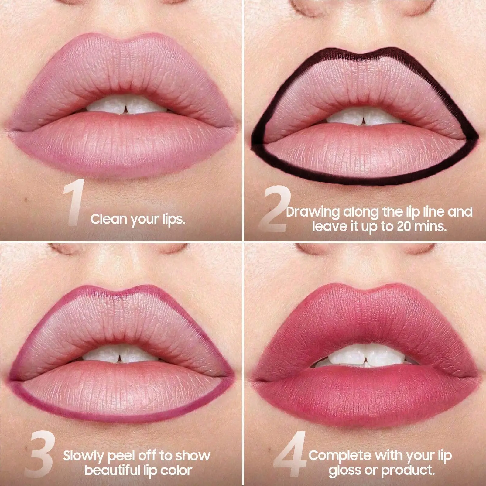 3 stks Licht/Donkerbruin Peel Off Lip Liner Waterdichte Langdurige Lip Liner Lip Vlek Overzicht Volledige Lippen Uiterlijk van Uw Lippen