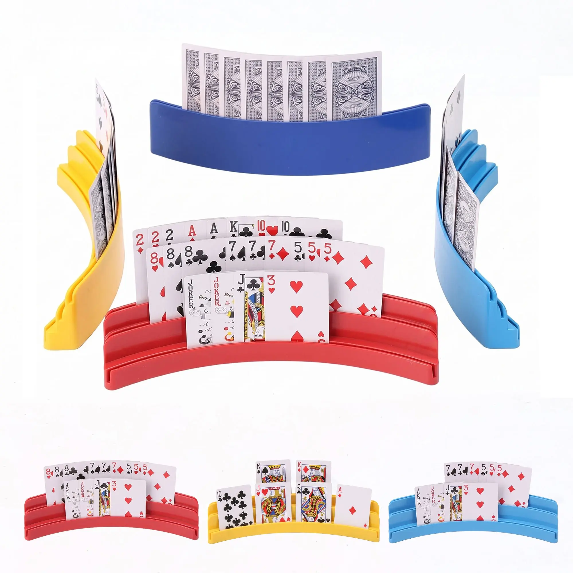 3-Tier Hands-Free Playing Card Holder, Lazy Card Playing Rack, Great for Interactive Card Games, Party Entertainment Games