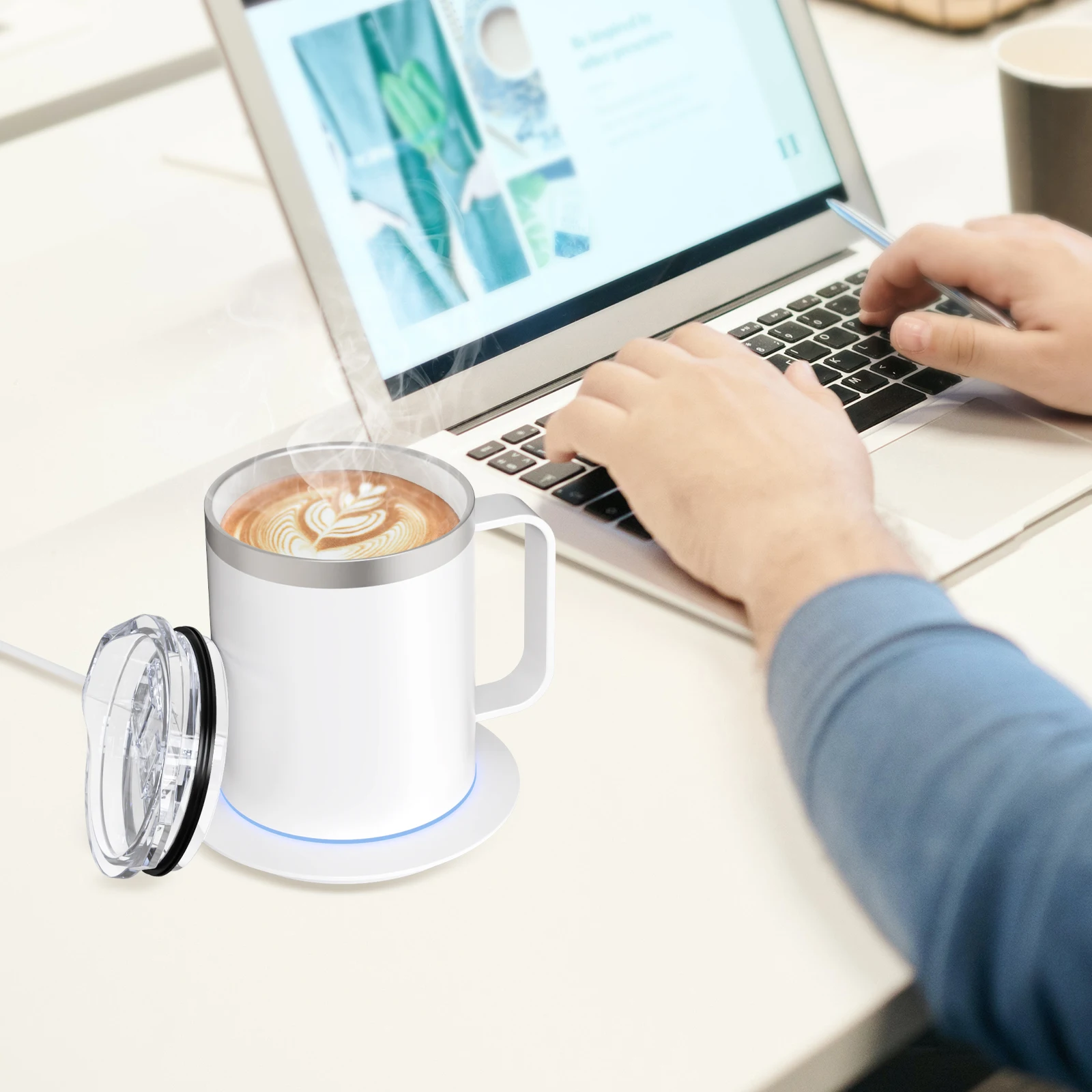 USB Self-Heating Coffee Mug with Temp Control 5