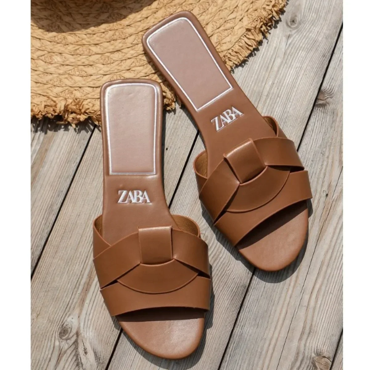 Large Size Flat Flat Slippers Women 2024 New Women\'s Cross Solid Color Fashion Slippers Zapatos De Mujer Womens Shoes