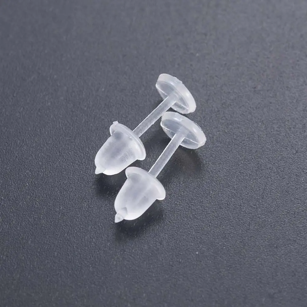 Women Simple Anti Allergy Jewelry Making Jewelry Parts Replacement Plastic Stud Earring Ear Hole Blockage Pure Color Ear Post