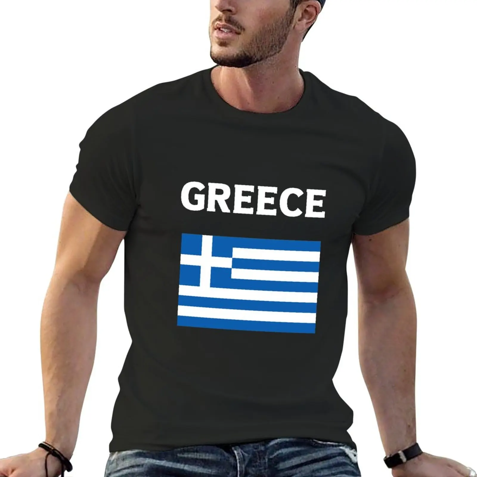 

Greece Greek Flag T-Shirt kawaii clothes custom shirt korean fashion customs design your own Men's cotton t-shirt