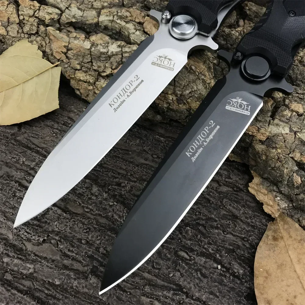 Russian HOKC Tactical Military Folding Knife D2 Blade Black G10 Handle Outdoor Hunting Survival Knives Camping Sharp Pocket Tool