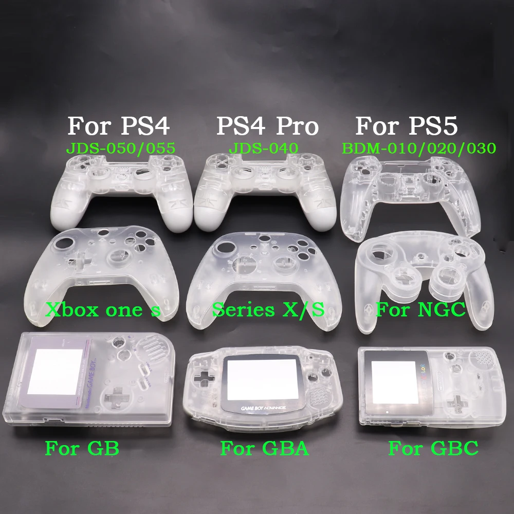 حافظة بديلة شفافة كاملة لوحدة تحكم PS4 Pro Slim PS5 لأجهزة Xbox One Slim Xbox Series XS Xbox 360 NGC