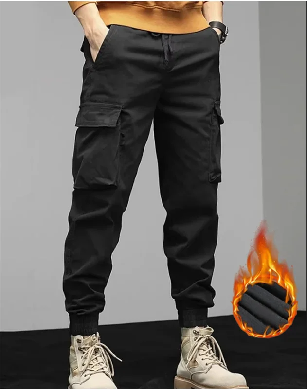 2024 the latest spring and autumn trend handsome fashion overalls boys youth color matching loose bunched feet casual pants