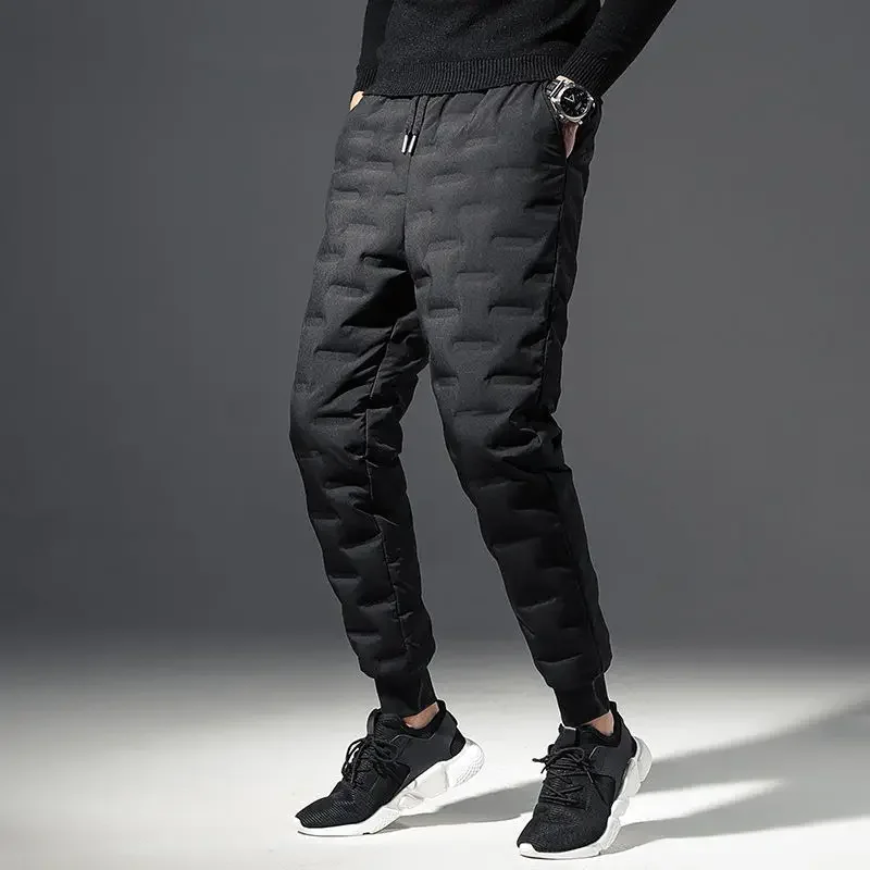 90% White Duck Down Padded Thicken Winter Warm Down Pants Men Joggers Sportswear Sweatpants Thermal Down Trousers Lovers