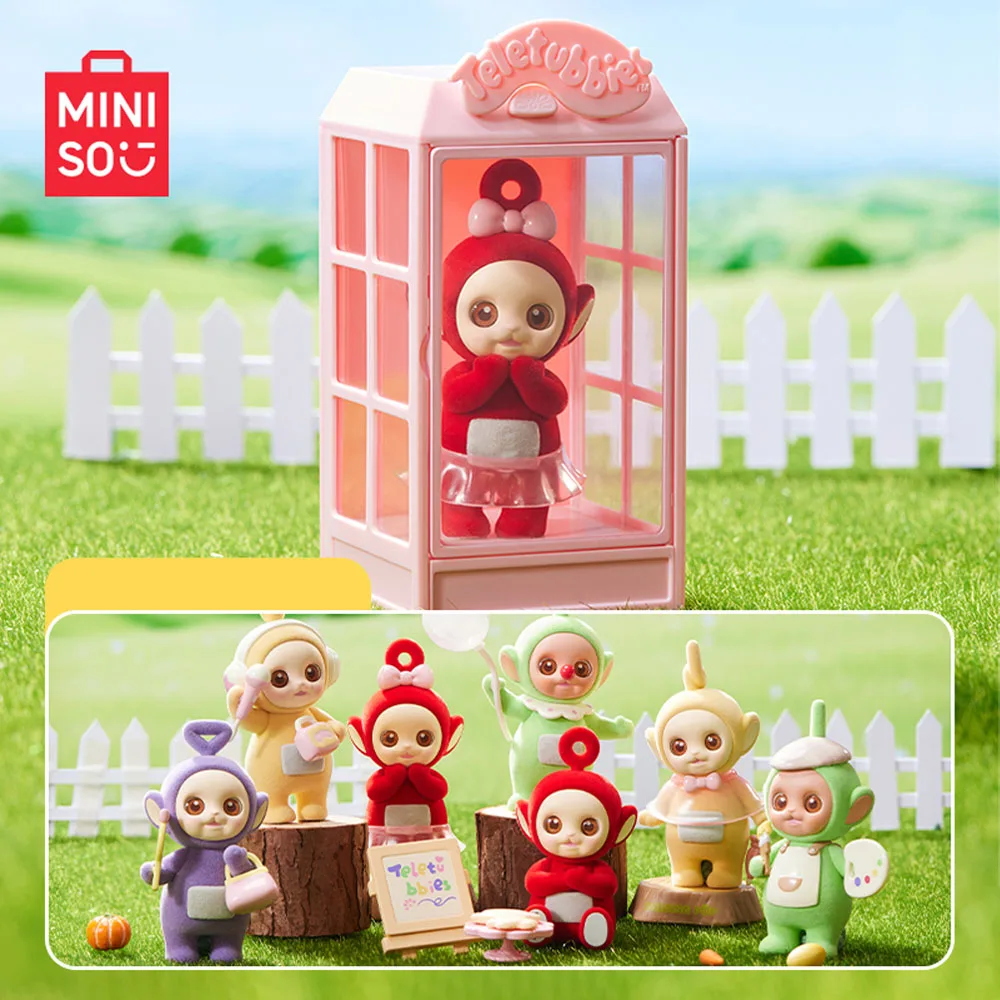 MINISO Teletubisie Figurki Anime Seria Prezentacja Model Lalka Zabawki Kreskówka Kawaii Śliczne Ozdoby Na Pulpit Dekoracja Dziewczyna Prezent